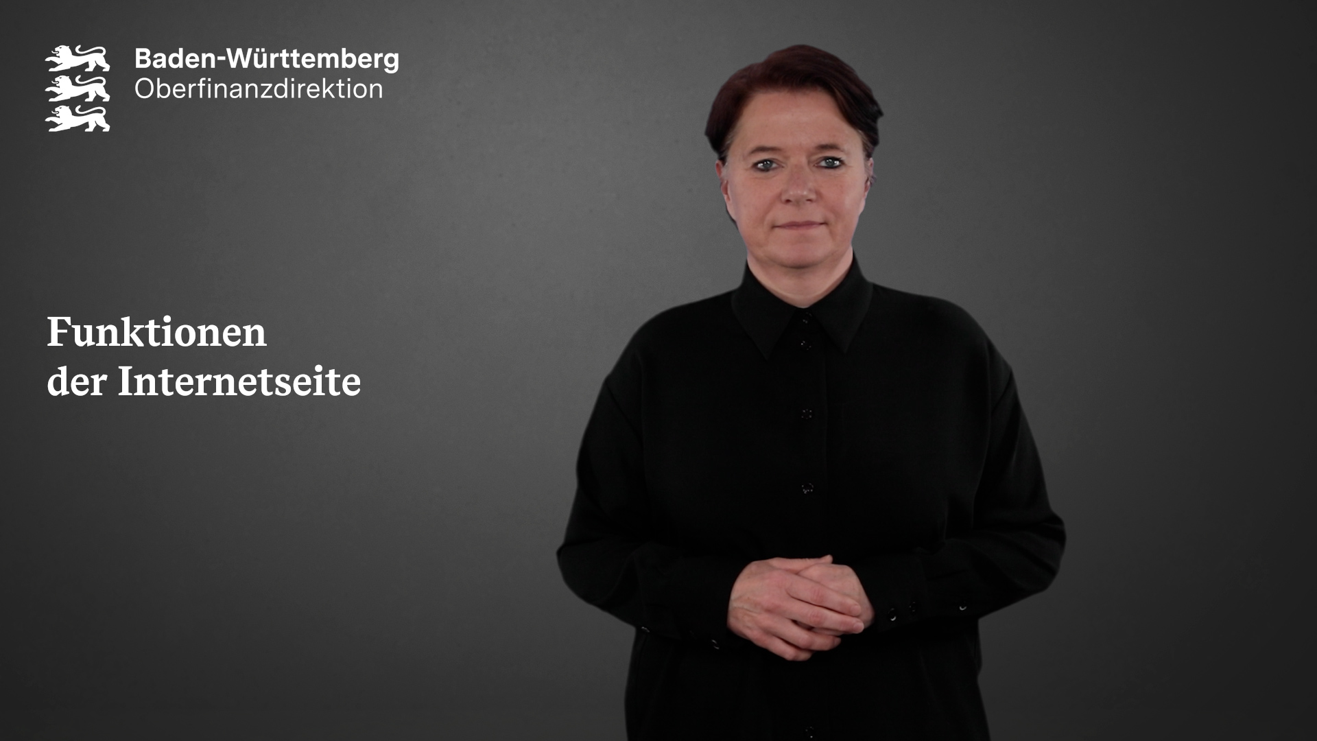 Video Funktion der Internetseite in Gebärdensprache