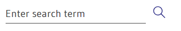 Image of the search - words "Enter search term" in black font, underlined and a blue magnifying glass next to it